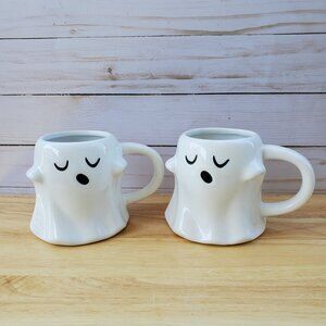 Ghost Ceramic Coffee Mugs By Spritz Set Of 2 Halloween Decor And Drinkware